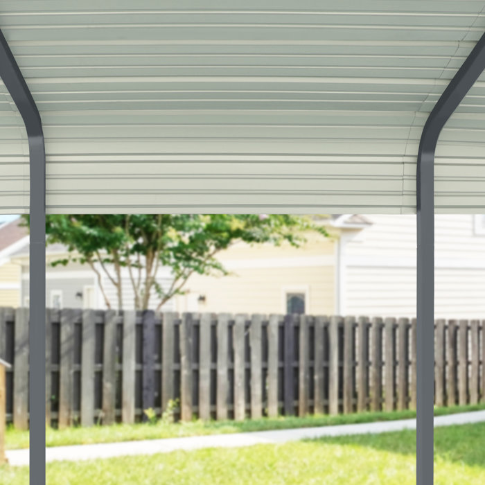 Veikous Steel Carport, Galvanized Grey & Reviews Wayfair Canada